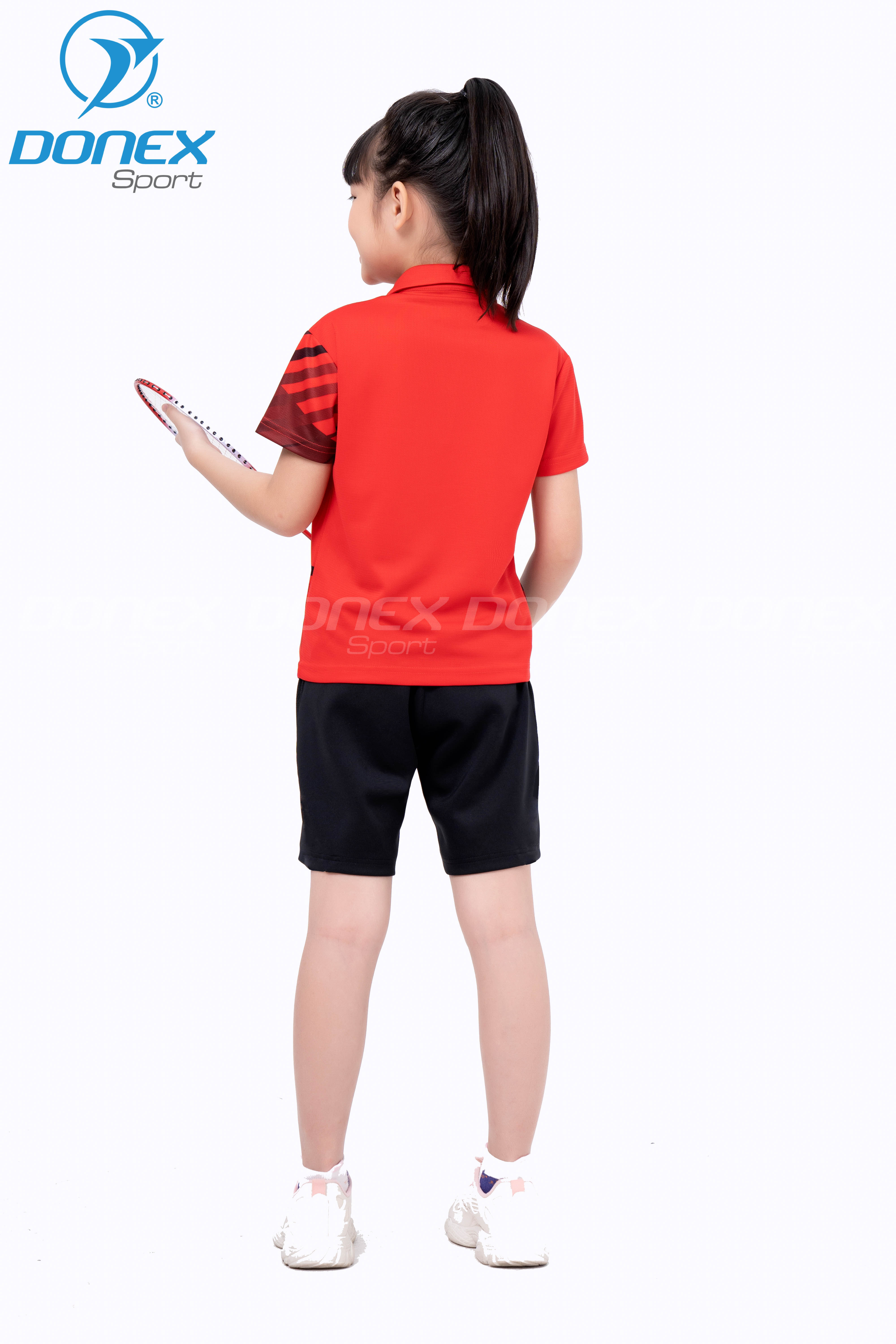 Áo thể thao trẻ em TC-1044 Đỏ phối đen